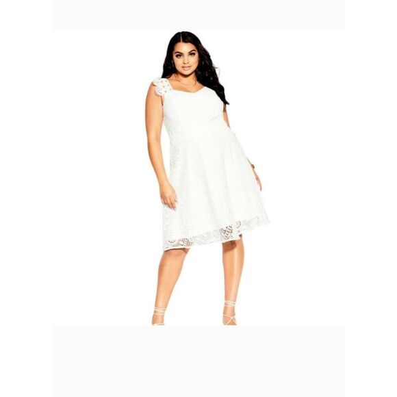 City Chic Dress Dainty Lace in Ivory NWT - Picture 1 of 8